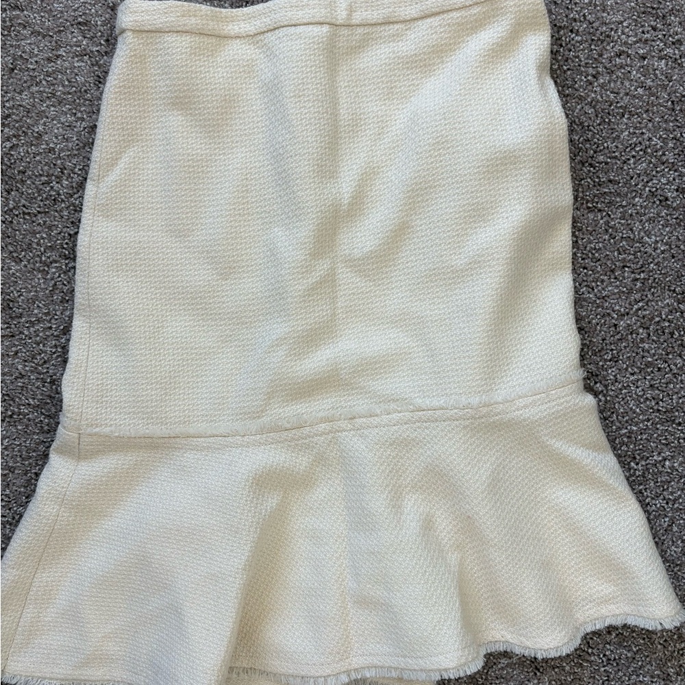 J. Crew Cream Flared Hem A-Line Skirt